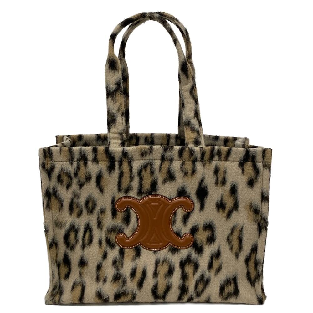 Celine Large Cabas Thais Tote Bag 196762FK1.19LE Beige Black Multi Textile Calf - Picture 1 of 15